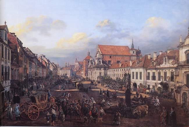 Bernardo Bellotto View of Cracow Suburb leading to the Castle Square oil painting image